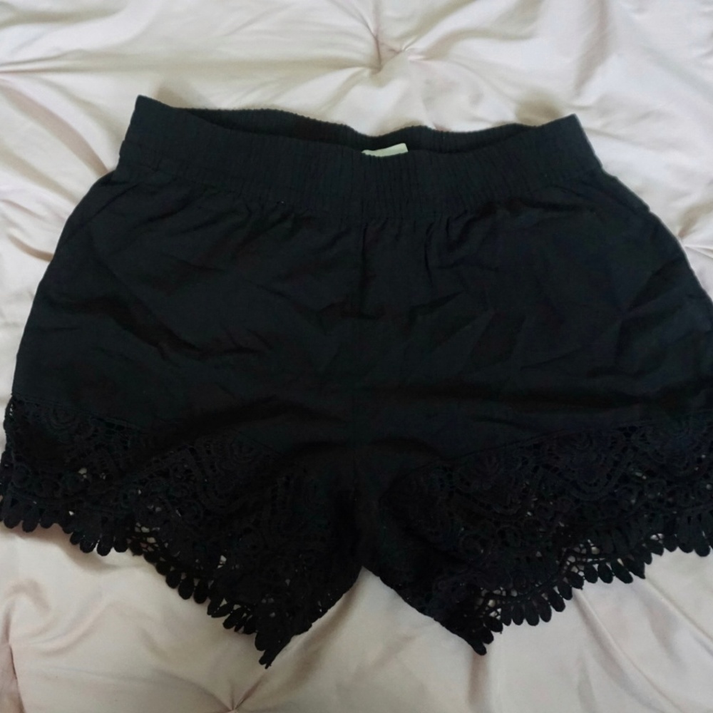 H&M Brand New Black Shorts With Lace Design